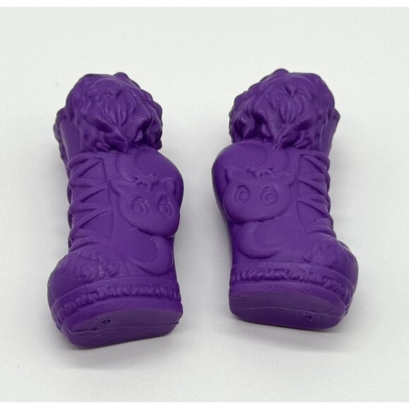 Monster High Doll Clawdeen Moon Wolf Emoji Purple Shoes Boots Heels - Picture 3 of 3